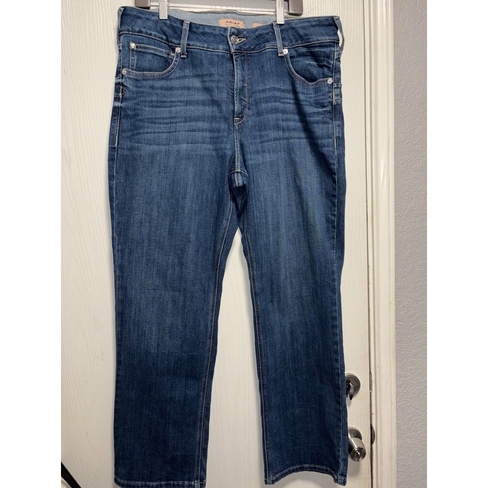 Ariat Real Denim Perfect Rise Straight Denim Blue Jeans Women's Size 34S X‎ 30